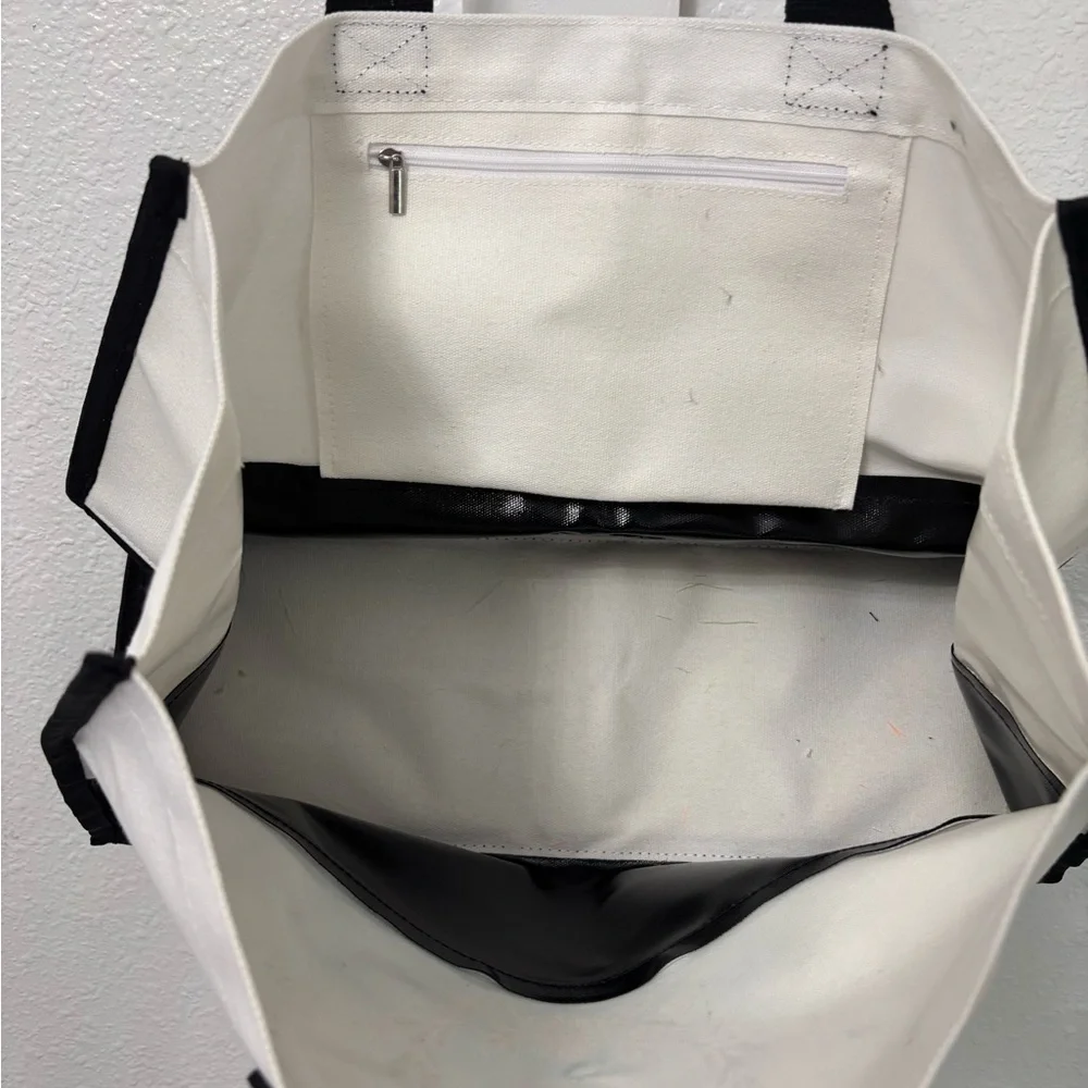 NWOT Black and White Tote Bag with S Monogram